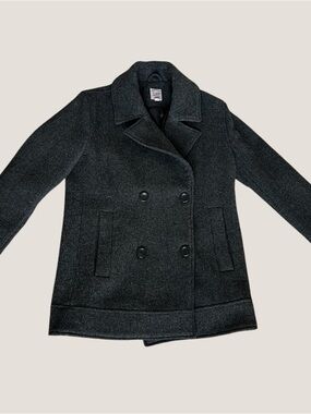 GAP Men's Double-Breasted Peacoat in Dark Gray
